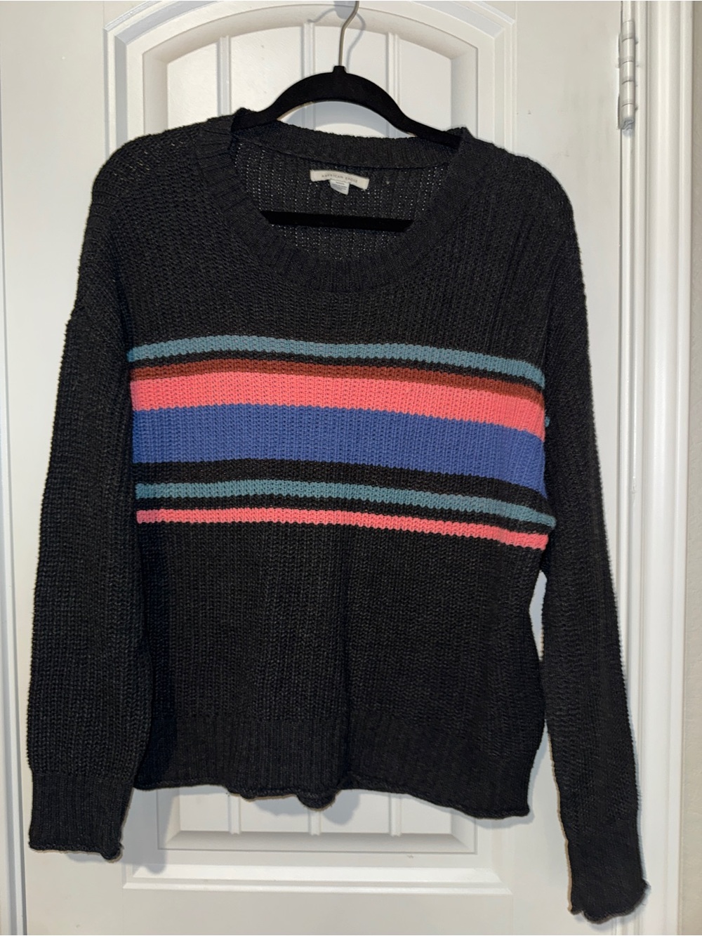 Rainbow striped Crewneck Sweater knit sweater